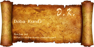 Doba Kunó névjegykártya